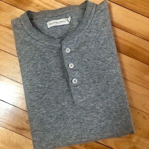 Suit Supply Gray Henley Shirt